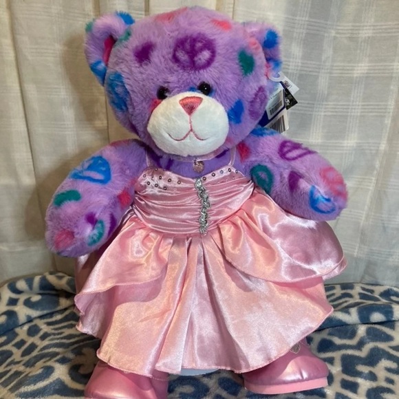 Build a bear peace & hearts bear - Picture 6 of 9
